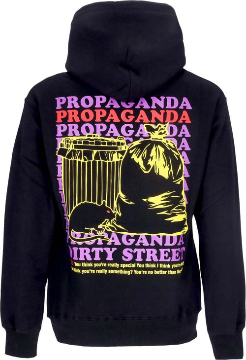PROPAGANDA-Felpa-Cappuccio-Uomo-Trash-Hoodie-Black-da-uomo