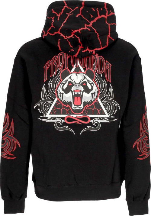 PROPAGANDA-Felpa-Cappuccio-Uomo-Triangle-Panda-Hoodie-Black-da-uomo