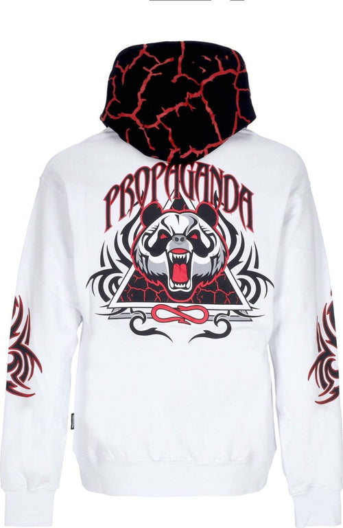 PROPAGANDA-Felpa-Cappuccio-Uomo-Triangle-Panda-Hoodie-White-da-uomo