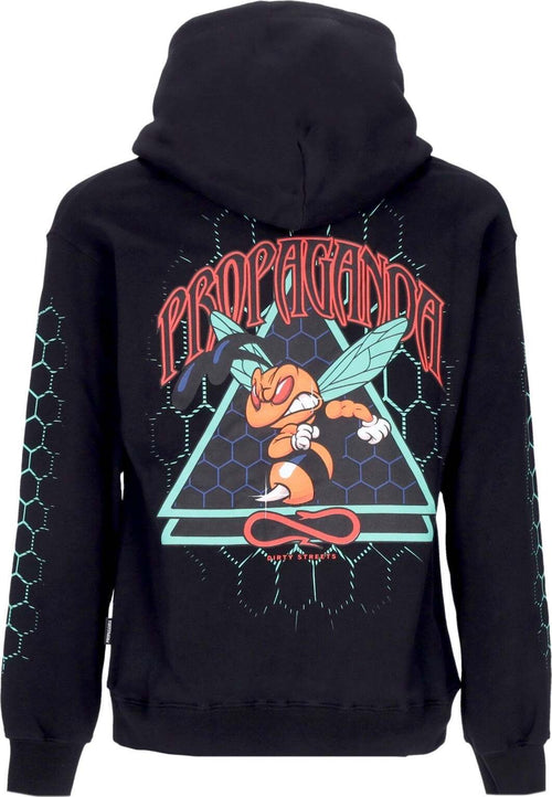 PROPAGANDA-Felpa-Cappuccio-Uomo-Triangle-Sting-Hoodie-Black-da-uomo