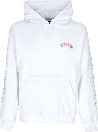 PROPAGANDA-Felpa-Cappuccio-Uomo-Triangle-Sting-Hoodie-White-da-uomo