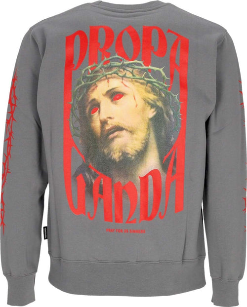 PROPAGANDA-Felpa-Girocollo-Uomo-Crown-Crewneck-Grey-da-uomo