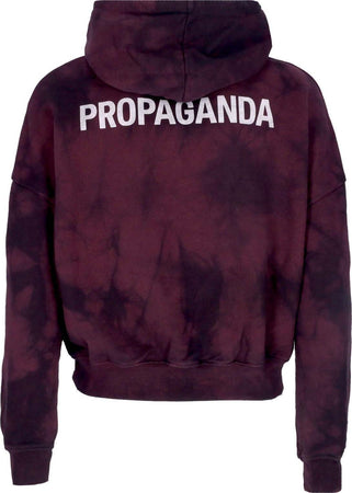PROPAGANDA-Felpa-Leggera-Cappuccio-Corta-Donna-Logo-Crop-Hoodie-Tie-Dye-Brown-da-donna