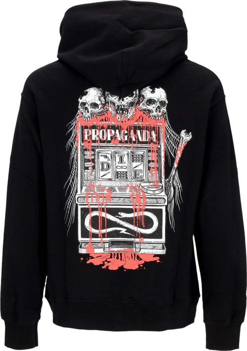 PROPAGANDA-Felpa-Leggera-Cappuccio-Uomo-Addict-Hoodie-Black-da-uomo