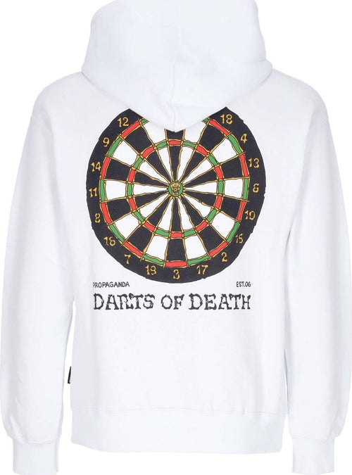 PROPAGANDA-Felpa-Leggera-Cappuccio-Uomo-Darts-Hoodie-White-da-uomo
