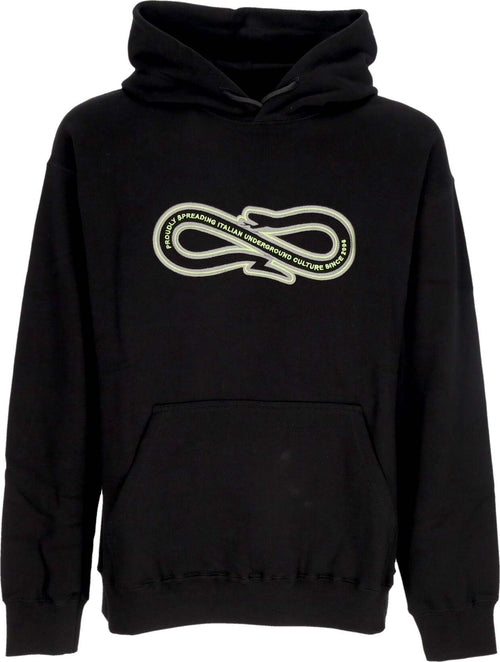 PROPAGANDA-Felpa-Leggera-Cappuccio-Uomo-Logo-Baseball-Hoodie-Black-da-uomo