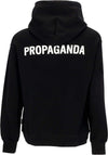 PROPAGANDA-Felpa-Leggera-Cappuccio-Uomo-Logo-Hoodie-Black-da-uomo