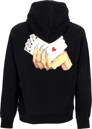 PROPAGANDA-Felpa-Leggera-Cappuccio-Uomo-Royal-Flush-Hoodie-Black-da-uomo