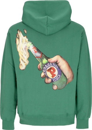 PROPAGANDA-Felpa-Leggera-Cappuccio-Uomo-Super-Hoodie-Green-Bottle-da-uomo