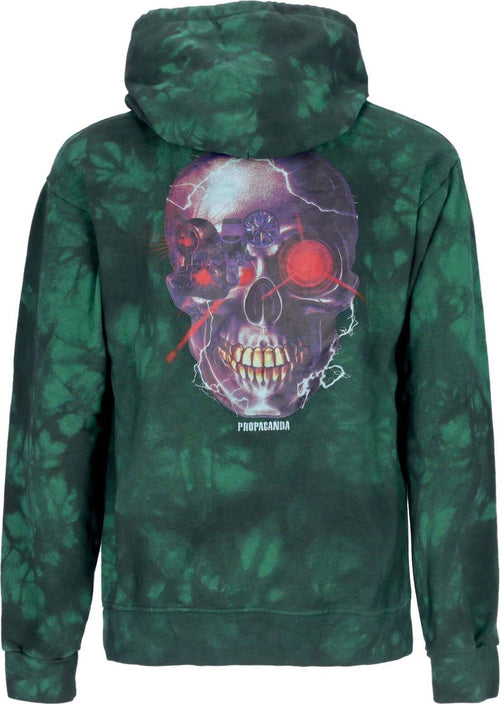 PROPAGANDA-Felpa-Leggera-Cappuccio-Uomo-Terminator-Hoodie-Tie-Dye-Green-da-uomo