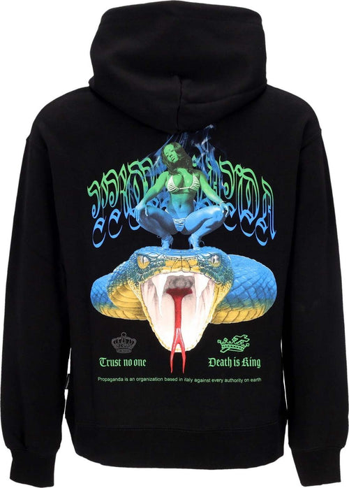 PROPAGANDA-Felpa-Leggera-Cappuccio-Uomo-Terror-Hoodie-Black-da-uomo