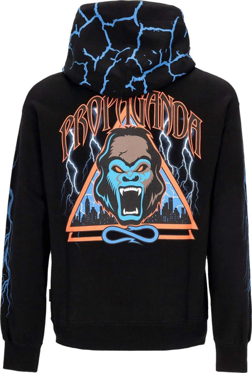 PROPAGANDA-Felpa-Leggera-Cappuccio-Uomo-Triangle-Gorilla-Hoodie-Black-da-uomo