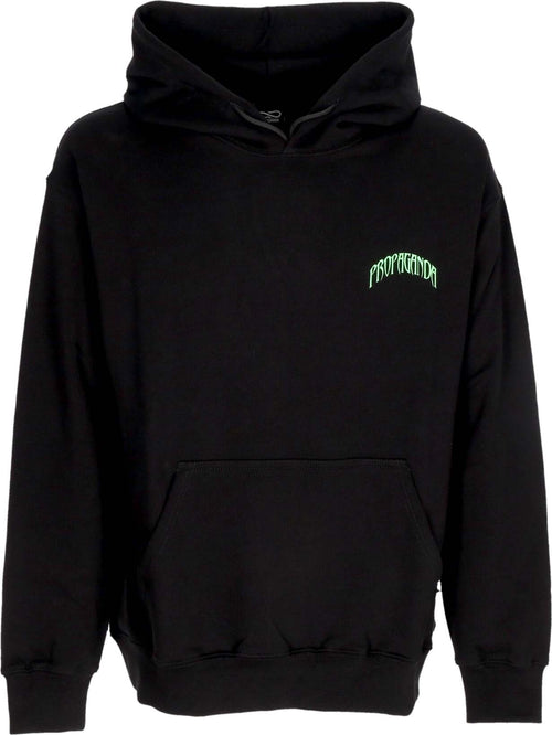 PROPAGANDA-Felpa-Leggera-Cappuccio-Uomo-Triangle-Panther-Hoodie-Black-da-uomo