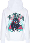 PROPAGANDA-Felpa-Leggera-Cappuccio-Uomo-Triangle-Panther-Hoodie-White-da-uomo