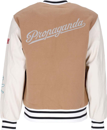 PROPAGANDA-Giubbotto-College-Uomo-Dirty-Street-College-Jacket-Camel-da-uomo