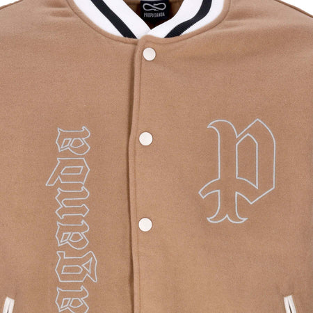 PROPAGANDA-Giubbotto-College-Uomo-Dirty-Street-College-Jacket-Camel-da-uomo