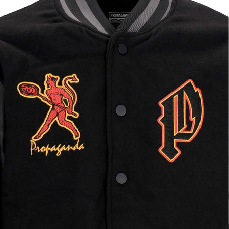 PROPAGANDA-Giubbotto-College-Uomo-Mefisto-Varsity-Black-da-uomo