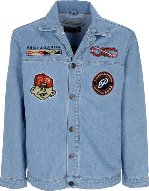 PROPAGANDA-Giubbotto-Jeans-Uomo-Baseball-Denim-Jacket-Blue-Denim-da-uomo