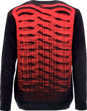 PROPAGANDA-Maglione-Uomo-Jacquard-Jumper-Black/red-da-uomo