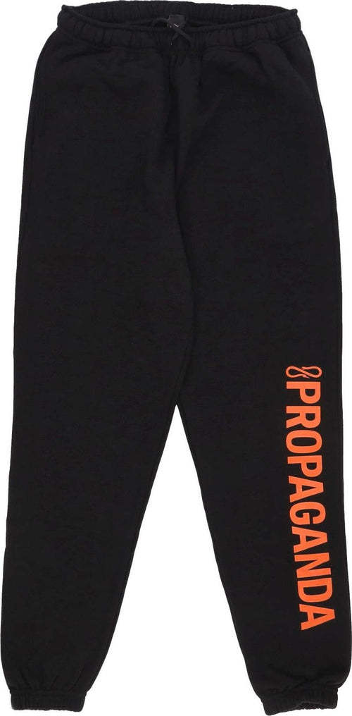 PROPAGANDA-Pantalone-Tuta-Felpato-Uomo-Logo-Vertical-Sweatpant-Black-da-uomo
