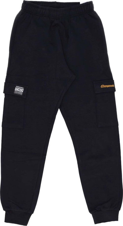 PROPAGANDA-Pantalone-Tuta-Felpato-Uomo-Signature-Cargo-Sweat-Pant-Black-da-uomo