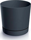 Prosperplast-Vaso-Piante-Cilindro-con-Sottovaso-Integrato-TUBO-P-Antracite-23,9x23,1cm
