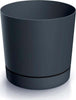 Prosperplast-Vaso-Piante-Cilindro-con-Sottovaso-Integrato-TUBO-P-Antracite-23,9x23,1cm