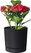 Prosperplast-Vaso-Piante-Cilindro-con-Sottovaso-Integrato-TUBO-P-Antracite-23,9x23,1cm
