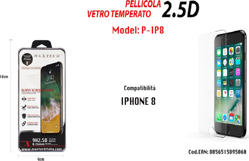 Proteggi Schermo Per Iphone 8 Pellicola In Vetro Temperato Maxtech P-ip8  Trade Shop italia - Napoli, Commerciovirtuoso.it