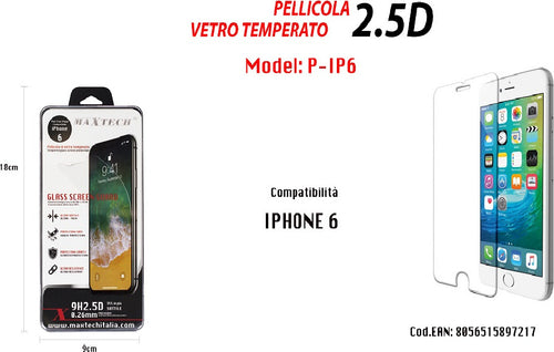 Protezione Schermo In Vetro Temperato Iphone 6 Infrangibile Pellicola Maxtech P-ip6  Trade Shop italia - Napoli, Commerciovirtuoso.it