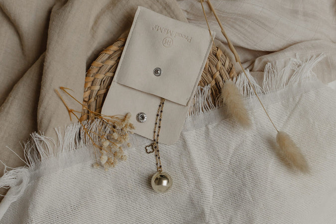 Collana Per La Gravidanza Proud Mama Bola Fine-Gold/White