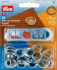 PRYM---15-PEZZI---OCCHIELLI-CON-RONDELLE-D.11MM---ARGENTO