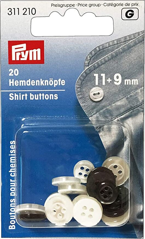 PRYM---30-PEZZI---BOTTONI-IN-PLASTICA-PER-CAMICIE-11-9MM---COLORE-PERLATO