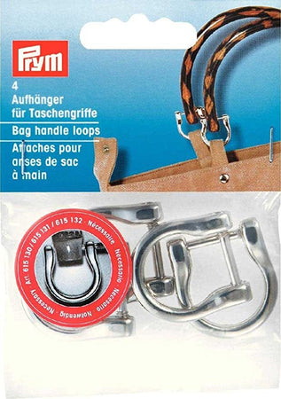 PRYM---4-PEZZI---GANCI-IN-METALLO-PER-MANICI-BORSE-1,8CM---COLORE-ARGENTO