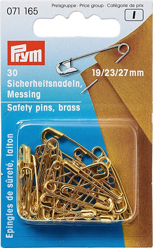 PRYM---CONFEZIONE-DA-30-PEZZI---SPILLE-DI-SICUREZZA-IN-OTTONE-19x23x27MM