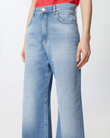Pinko WANDA WIDE LEG DENIM SOFT TOUCH 25 da donna