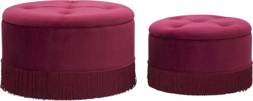 Puff/Contenitore-Lines-New-Coppia-Bordeaux-Cm-Ø-71X41-55X33