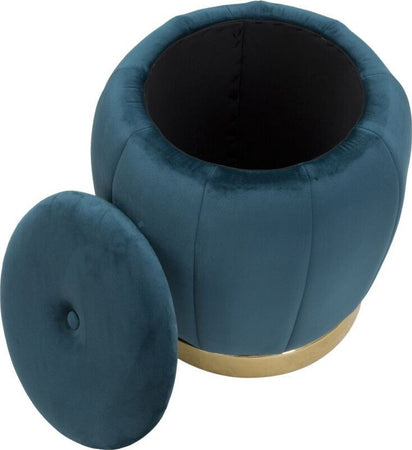 Puff/Contenitore-Paris-Ottanio/Gold-Cm-Ø-43X43