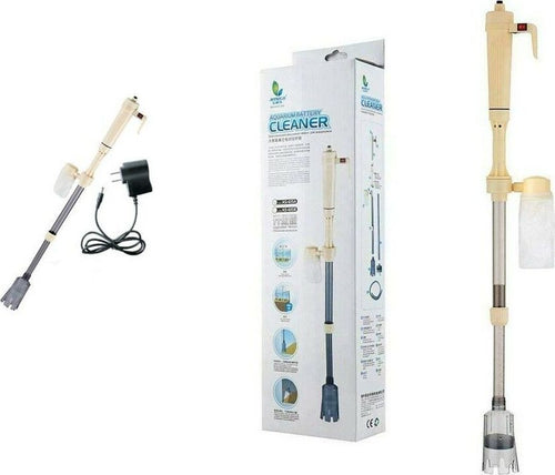 PULIZIA-DEPURATORE-ASPIRA-RIFIUTI-SIFONE-PER-ACQUARIO-PESCI-2-IN-1-PILE-CORRENTE
