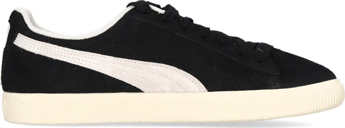 PUMA-Scarpa-Bassa-Uomo-Clyde-Hairy-Suede-Black/frosted-Ivory-da-uomo