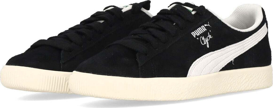 PUMA-Scarpa-Bassa-Uomo-Clyde-Hairy-Suede-Black/frosted-Ivory-da-uomo