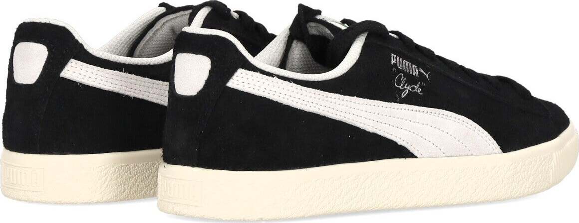 PUMA-Scarpa-Bassa-Uomo-Clyde-Hairy-Suede-Black/frosted-Ivory-da-uomo