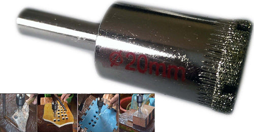 PUNTA TRAPANO DIAMANTATA PER PIASTRELLE PORCELLANA VETRO CERAMICA MARMO ø 20mm Fai da te/Utensili elettrici e a mano/Accessori per utensili elettrici/Punte per trapani/Punte scanalate Trade Shop italia - Napoli, Commerciovirtuoso.it