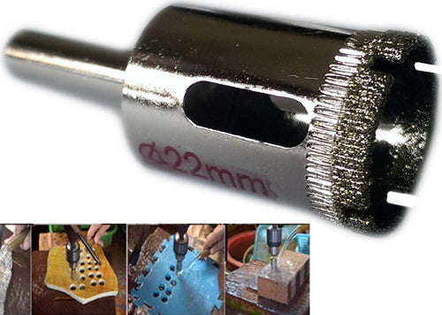PUNTA TRAPANO DIAMANTATA PER PIASTRELLE PORCELLANA VETRO CERAMICA MARMO ø 22mm Fai da te/Utensili elettrici e a mano/Accessori per utensili elettrici/Punte per trapani/Punte scanalate Trade Shop italia - Napoli, Commerciovirtuoso.it