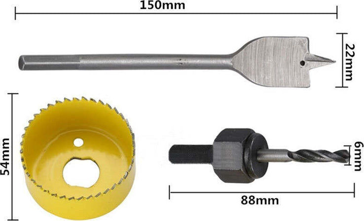 PUNTA TRAPANO PER FORO SET 3 PEZZI FRESE FRESA A TAZZA CIRCOLARE LEGNO PLASTICA Fai da te/Utensili elettrici e a mano/Accessori per utensili elettrici/Seghe a tazza Trade Shop italia - Napoli, Commerciovirtuoso.it