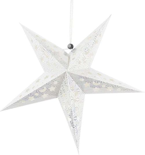Puntale-a-stella-tridimensionale-per-albero-di-natale-in-carta-Bianca