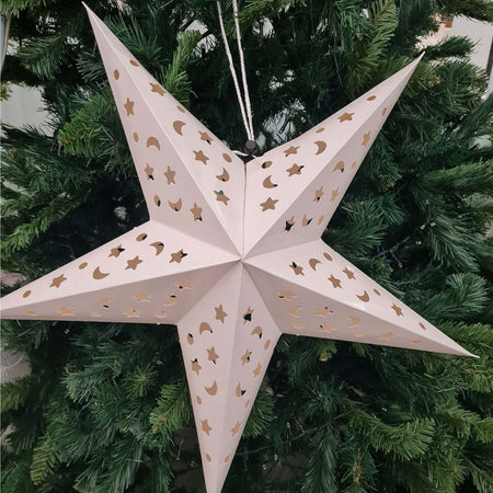 Puntale-a-stella-tridimensionale-per-albero-di-natale-in-carta-Bianca