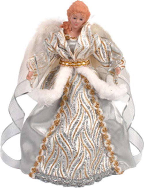 Puntale angelo con abito color argento decorazione natalizia per albero di natale h 31 cm Casa e cucina/Decorazioni per interni/Addobbi e decorazioni per ricorrenze/Decorazioni natalizie/Punte albero di Natale MagiediNatale.it - Altamura, Commerciovirtuoso.it