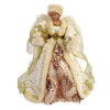 Puntale per albero di natale angelo beige h 31 cm decorazione natalizia ali piumate