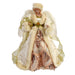 Puntale per albero di natale angelo beige h 31 cm decorazione natalizia ali piumate